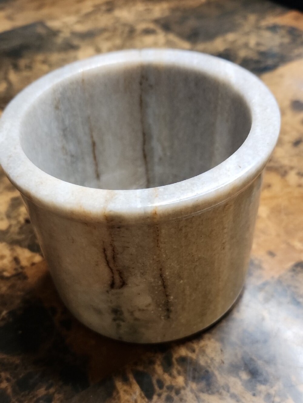 Butter Bell-Minimum Beige Marble Jar and Mortar Set - Picture 3 of 14